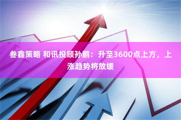 叁鑫策略 和讯投顾孙鹏：升至3600点上方，上涨趋势将放缓